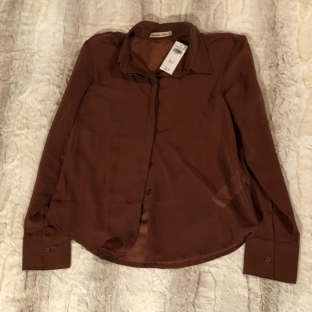 Abercrombie|Sheer Button Down Blouse